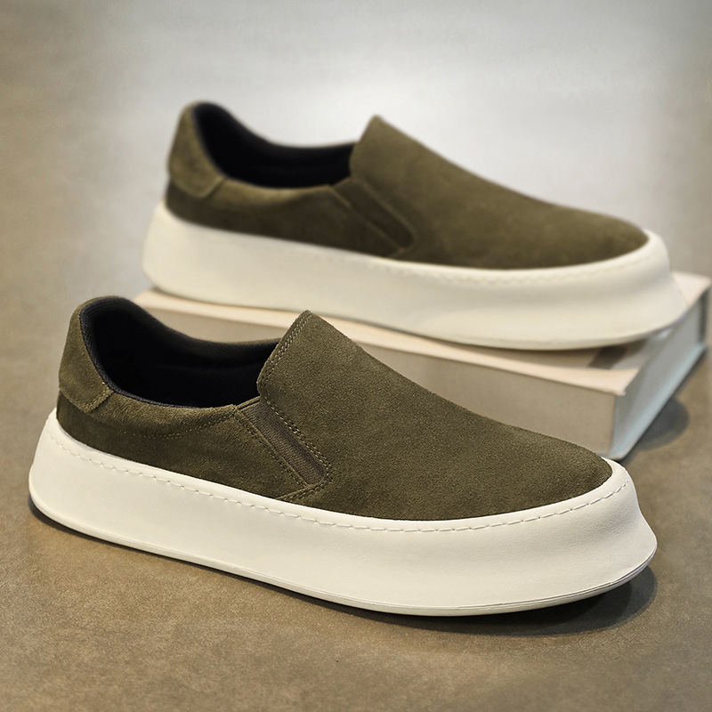 Herren Plateau-Slip-On-Freizeitschuhe aus Wildleder-Optik detail 19