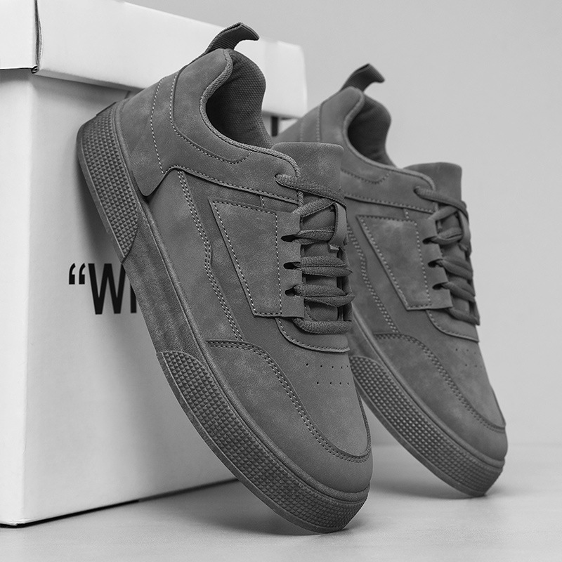 Einfarbige Herren-Freizeitschuhe aus PU-Leder zum Schnüren detail 13