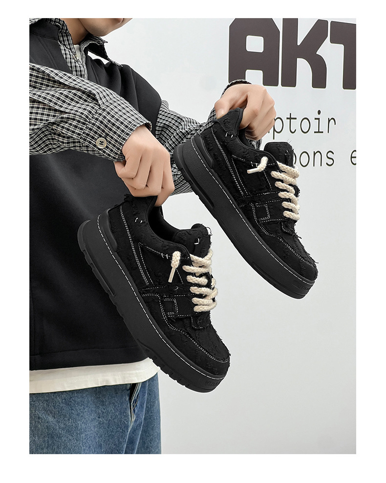Unisex Plateau-Freizeitschuhe im Distressed-Look mit Schnürung detail 17