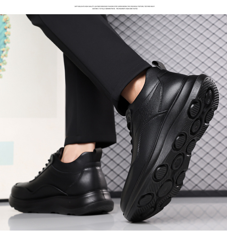Gefütterte Leder-Freizeitschuhe für Herren mit Dämpfung detail 3