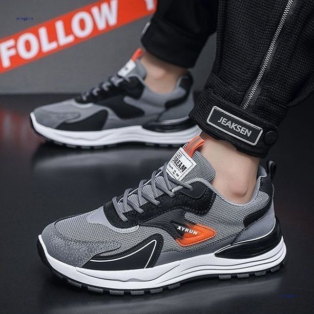Scarpe da corsa da uomo traspiranti in mesh con lacci 4