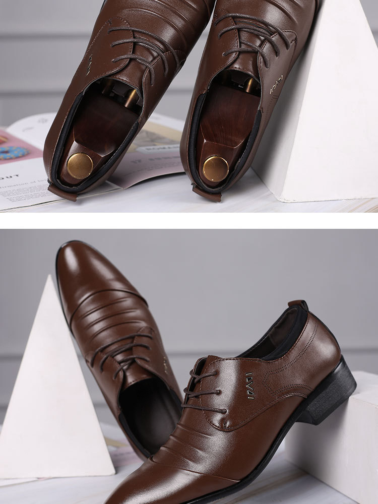 Nette veterschoenen met spitse neus voor heren detail 7