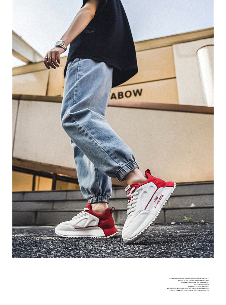 Sneakers casual stringate da uomo color block detail 16