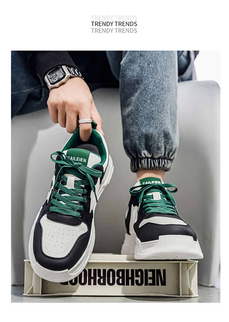 Chaussures casual pour homme à lacets et semelle plateforme color-block detail 12