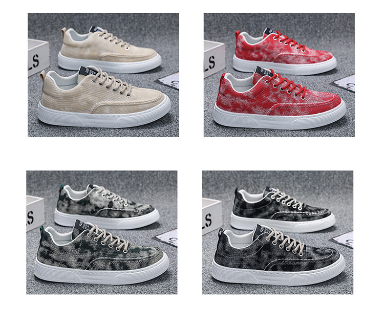 Men's Breathable Canvas Lace-Up Platform Casual Shoes detail 2
