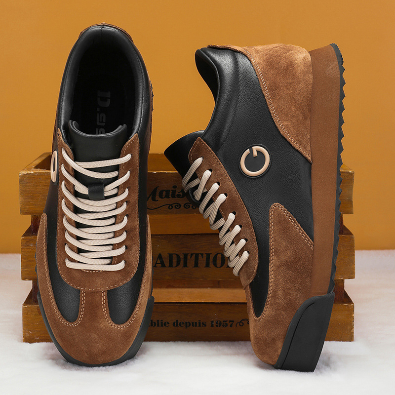 Herren Plateau-Sneaker aus Leder im Colorblock-Design detail 1