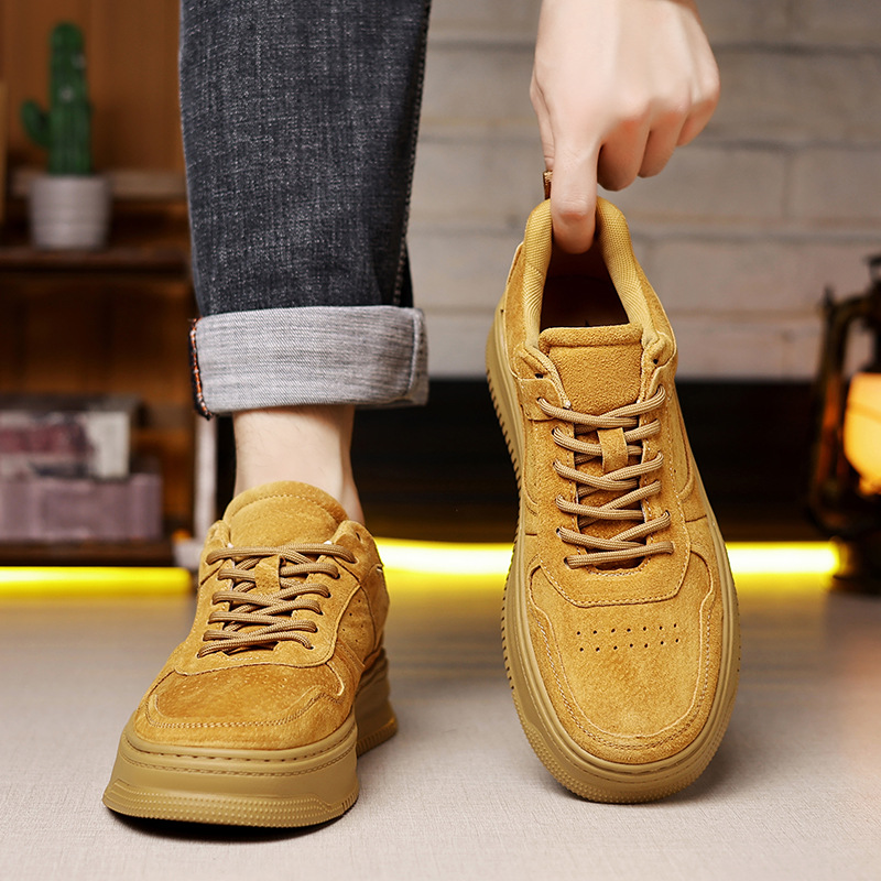 Herren Plateau-Freizeitschuhe aus Wildlederimitat zum Schnüren detail 5