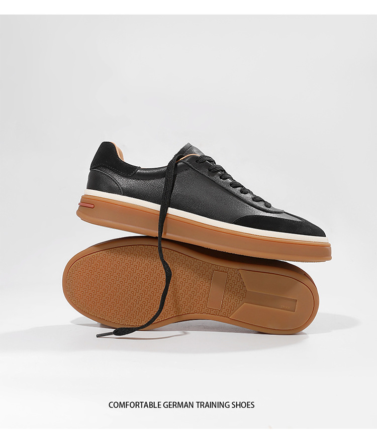 Men's Vintage Leather Lace-Up Casual Shoes detail 10