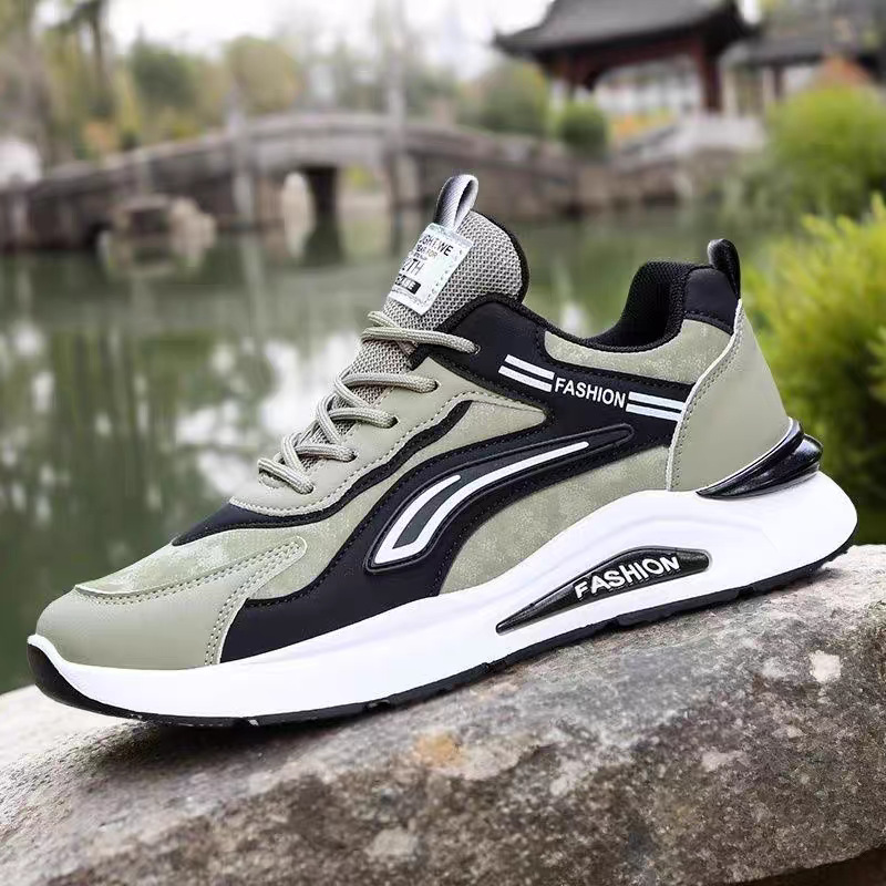 Men's Colorblock Cushioned Lace-Up Casual Sneakers detail 4