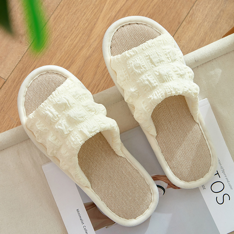 Women's Breathable Linen Open-Toe Slippers 5
