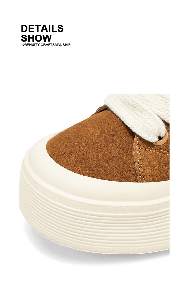 Unisex Plateau-Freizeitschuhe aus Wildleder mit Dämpfung und Schnürung detail 2