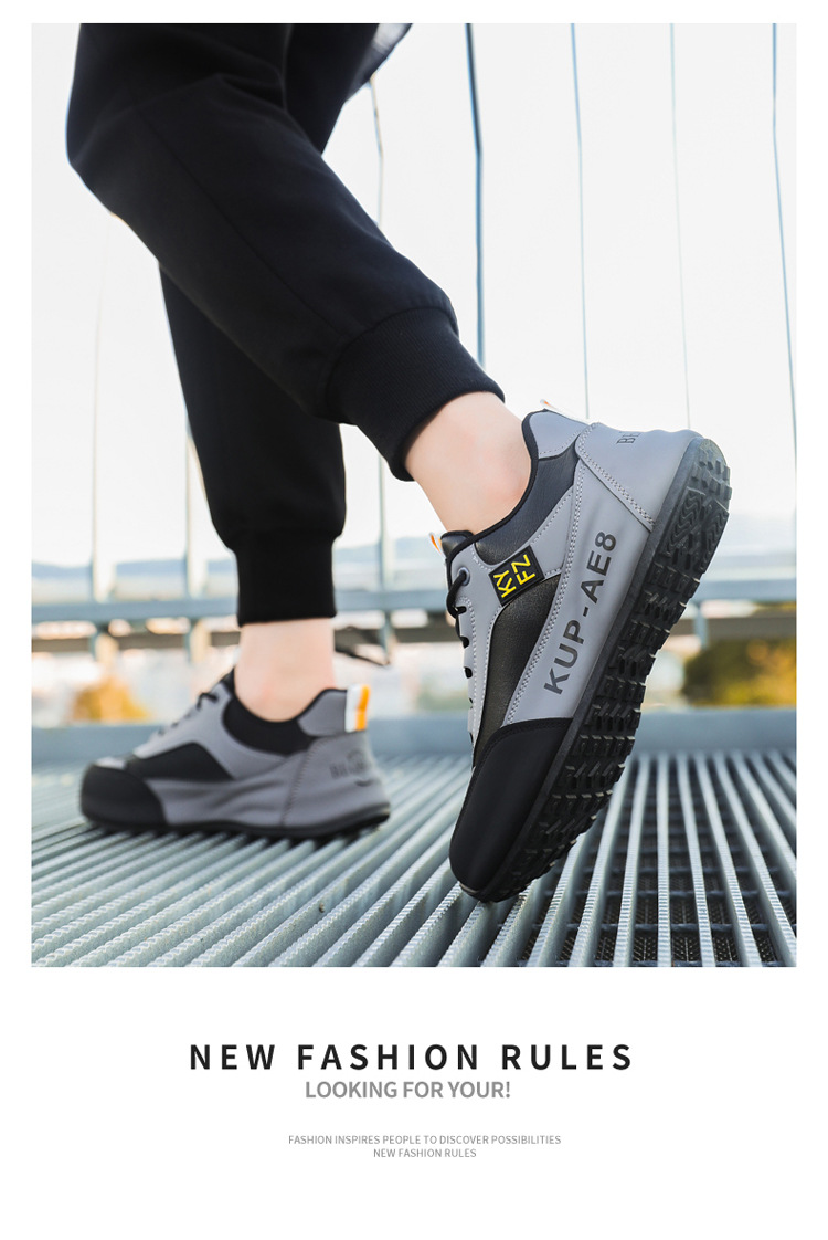 Men's Lightweight Colorblock Lace-Up Casual Shoes detail 11