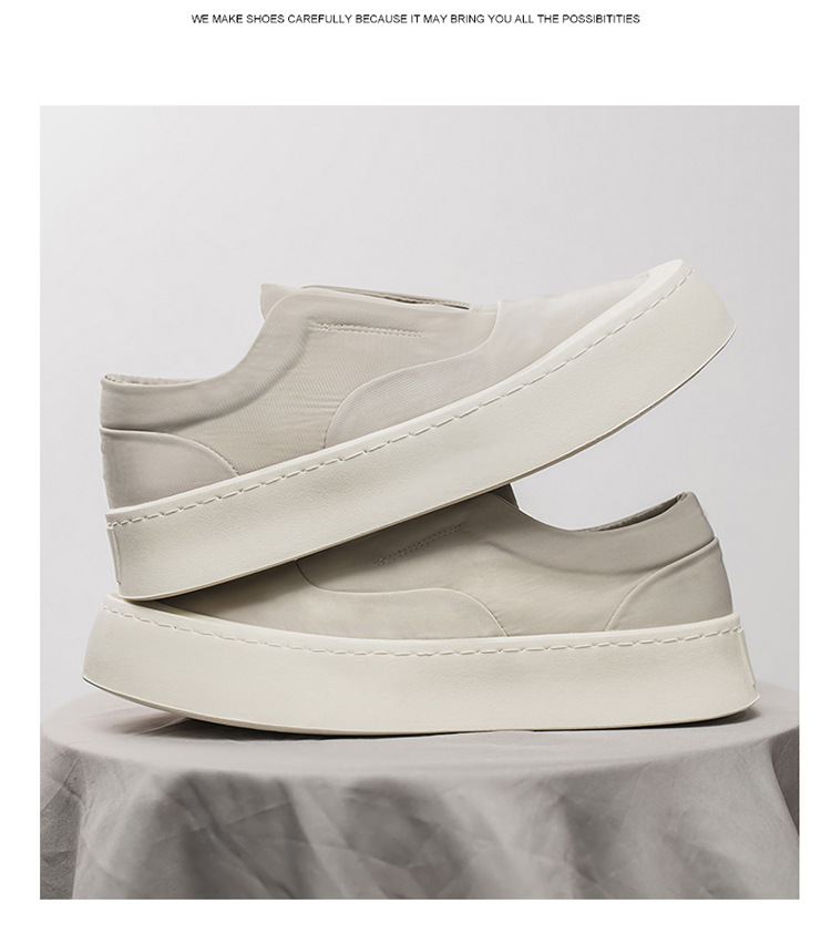 Zapatos casuales slip-on de lona con plataforma para hombre detail 8