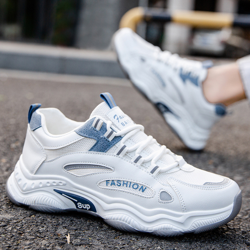 Men's Breathable Colorblock Lace-Up Casual Shoes