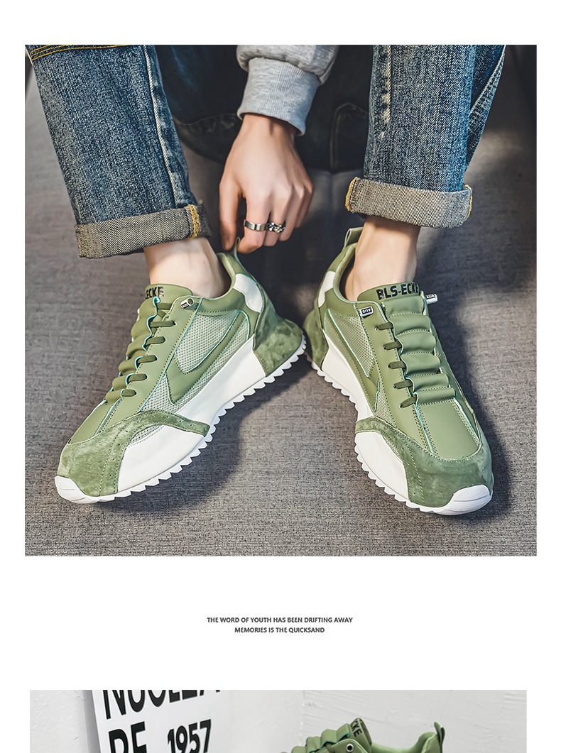 Zapatillas casual de hombre transpirables con cordones y diseño color block detail 4