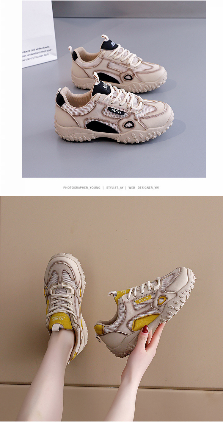 Women's Breathable Colorblock Lace-Up Sneakers detail 3