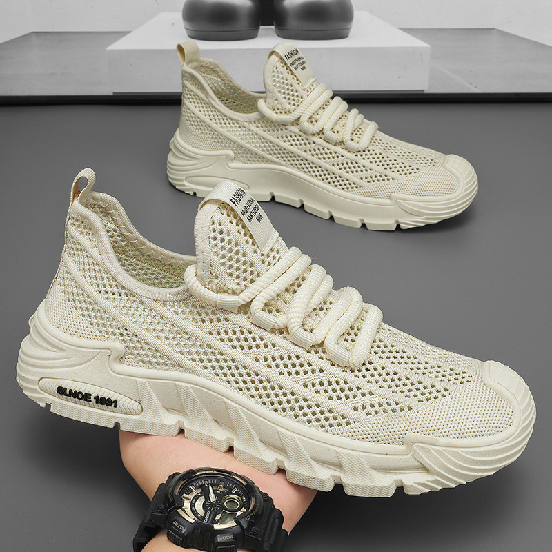 Atmungsaktive Herren Freizeitschuhe aus Mesh mit Plateausohle