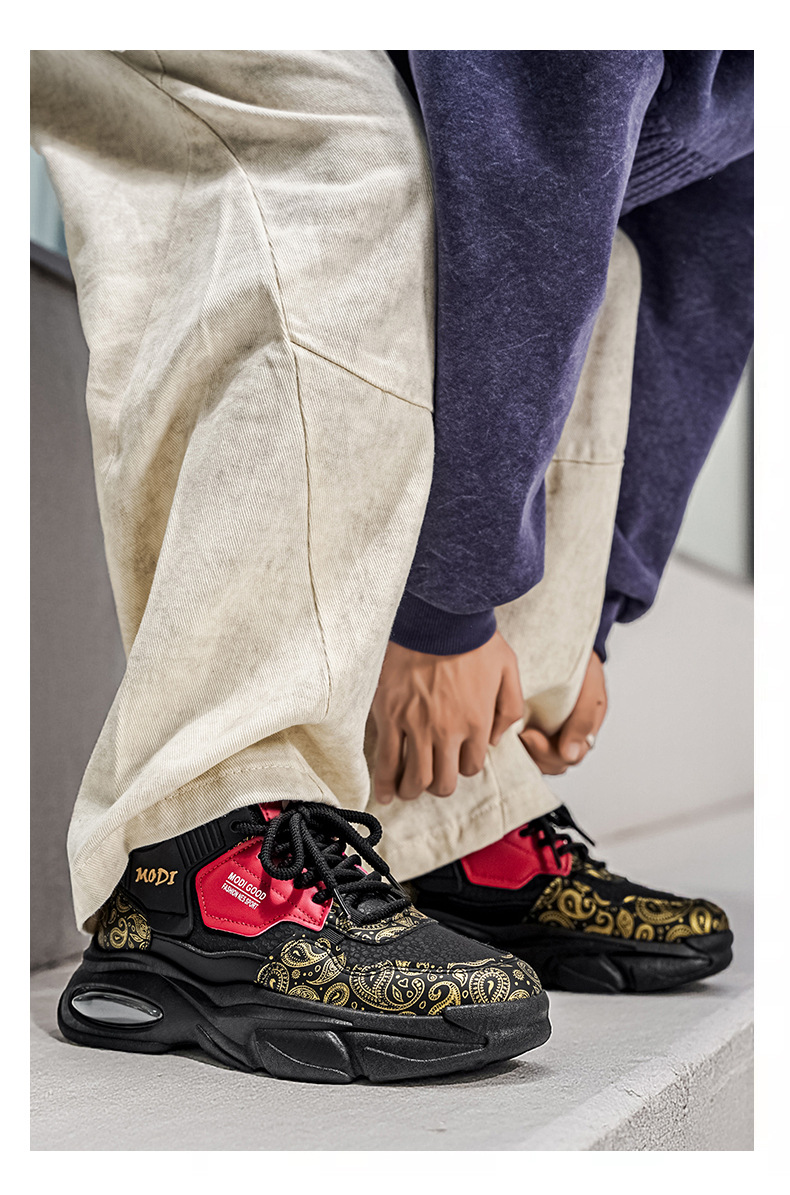Dikke gedempte casual herenschoenen met colourblock-design detail 15