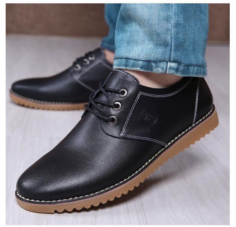 Rutschfeste Herren-Freizeitschuhe aus Leder mit Schnürung detail 1