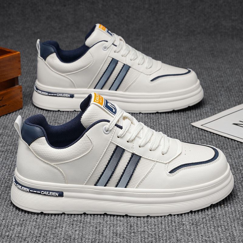 Scarpe casual stringate da uomo con plateau in pelle PU 4