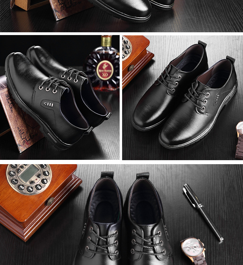 Elegante Schuhe für Herren aus Leder zum Schnüren mit rutschfester Sohle detail 2
