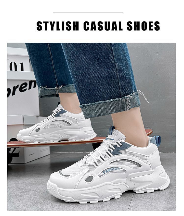Men's Breathable Colorblock Platform Casual Shoes detail 1