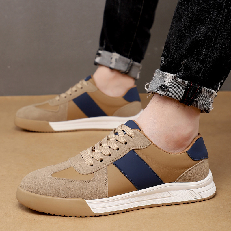 Men's Colorblock Leather Lace-Up Casual Shoes 5