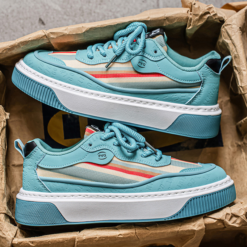 Herren Plateau-Sneaker zum Schnüren mit Streifen