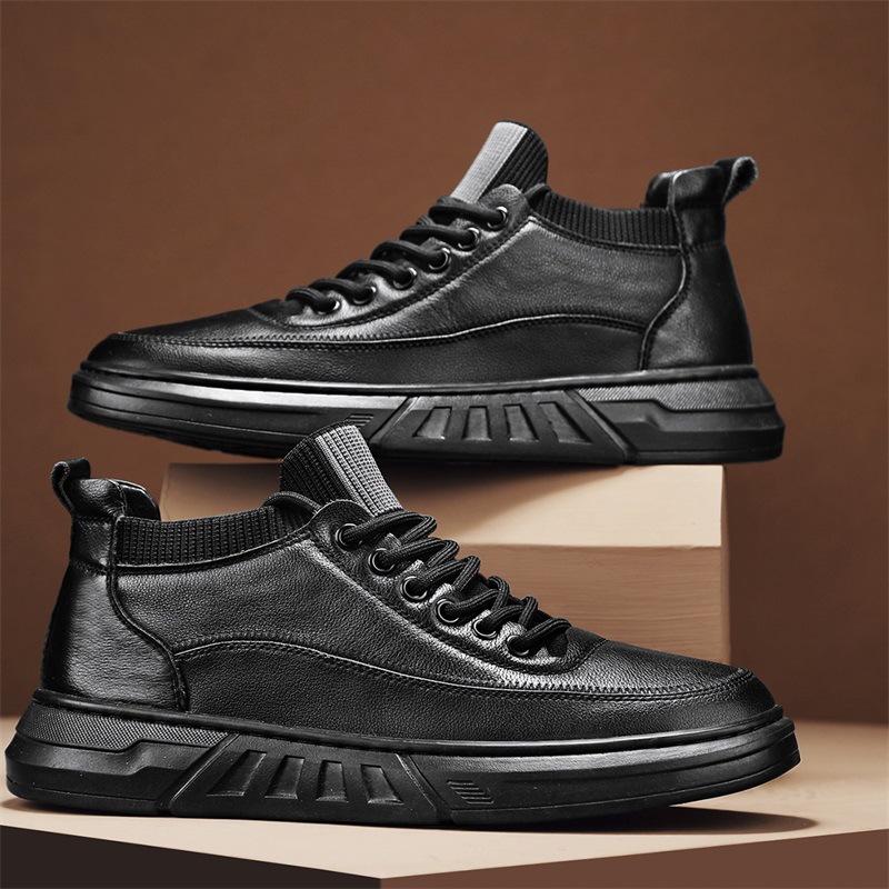 Warme heren casual schoenen van PU-leer met pluche voering detail 5