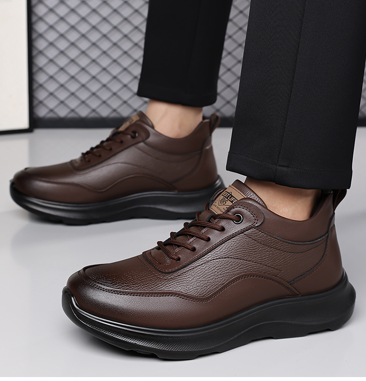 Gefütterte Leder-Freizeitschuhe für Herren mit Dämpfung detail 5