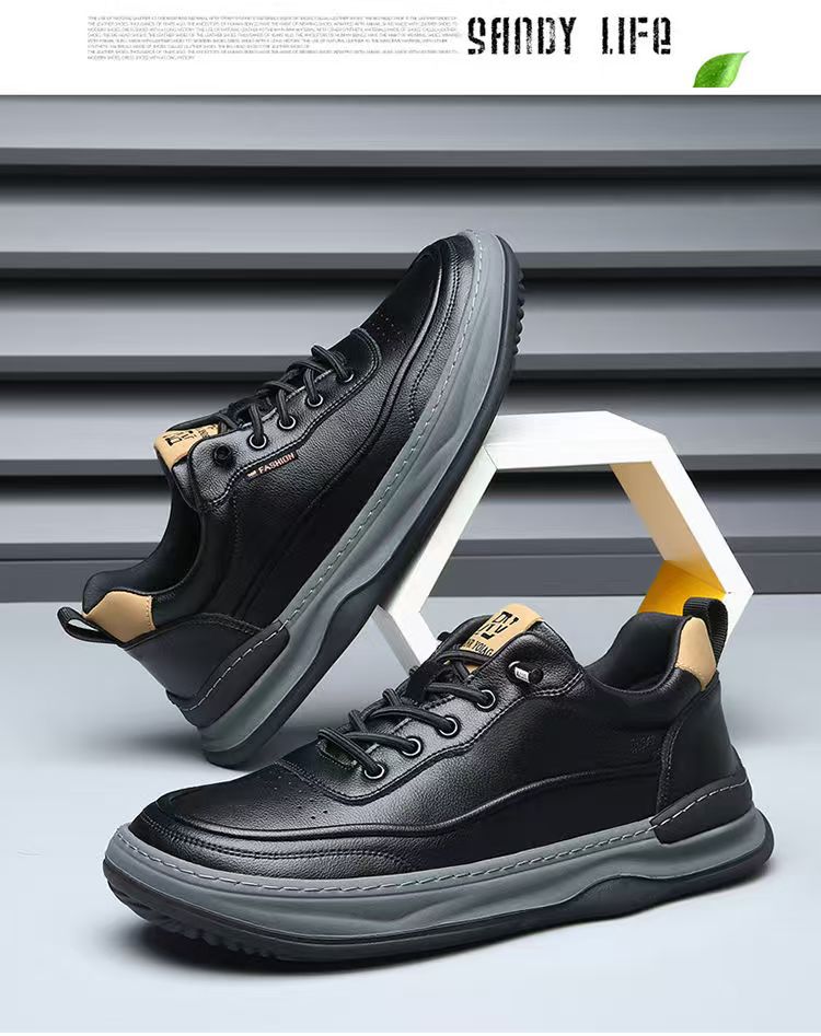 Scarpe casual da uomo traspiranti in pelle PU con lacci detail 3