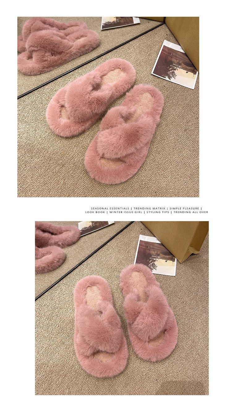 Women's Cozy Plush Open-Toe Flat Slippers detail 17