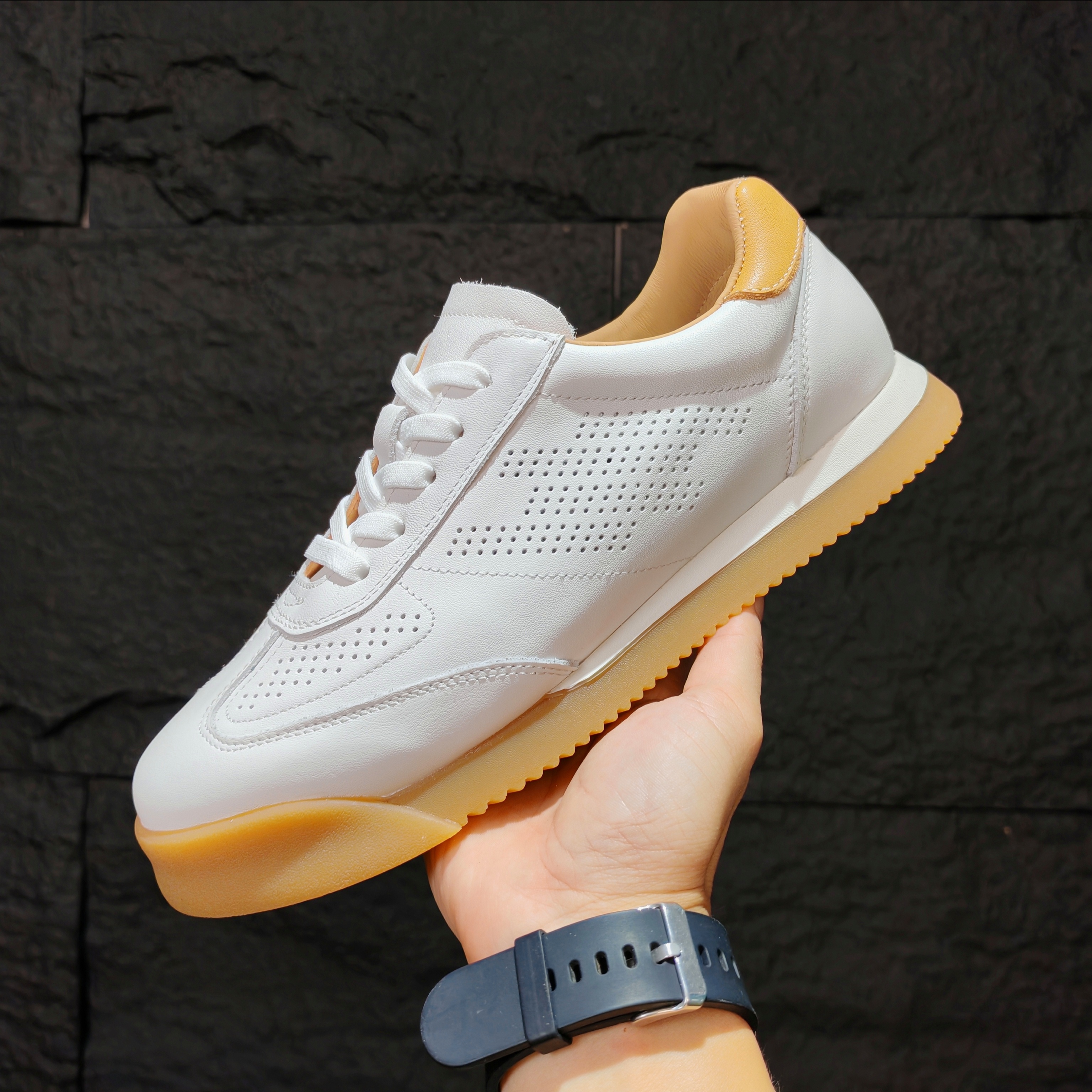 Atmungsaktive Unisex-Freizeitschuhe aus Leder mit Schnürung 2