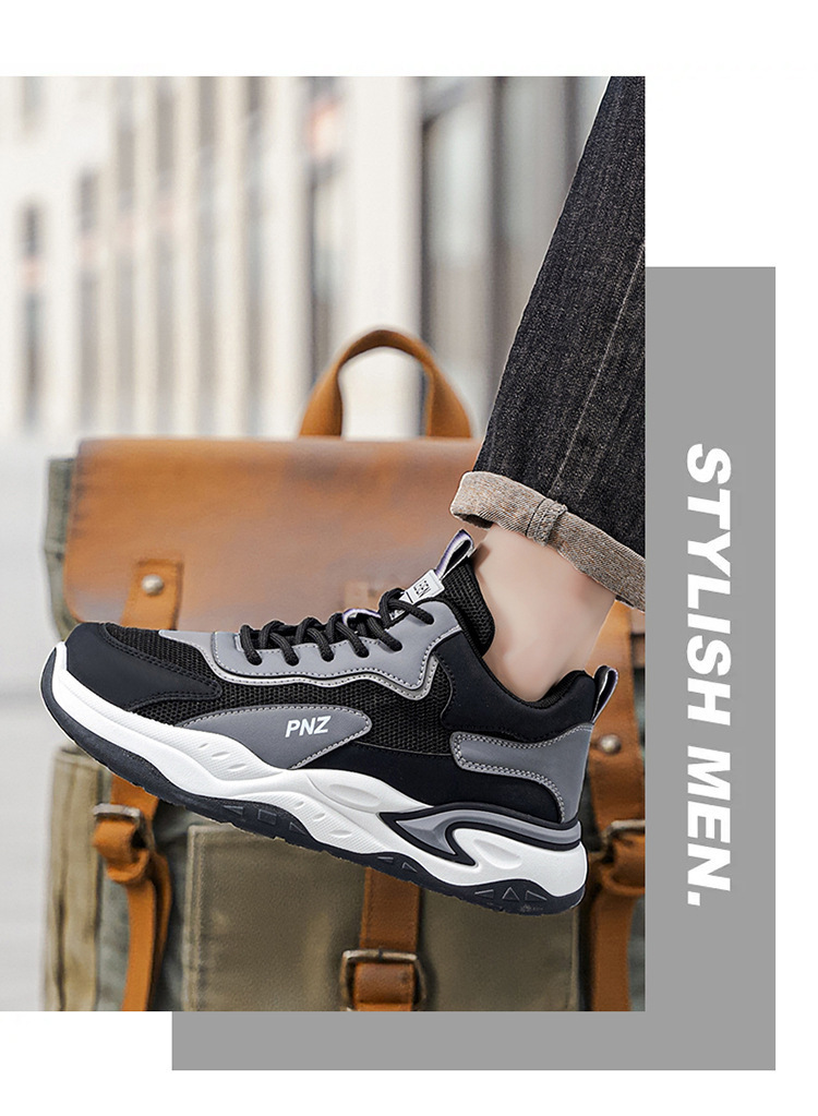 Sneakers casual da uomo traspiranti con plateau e colorblock detail 8