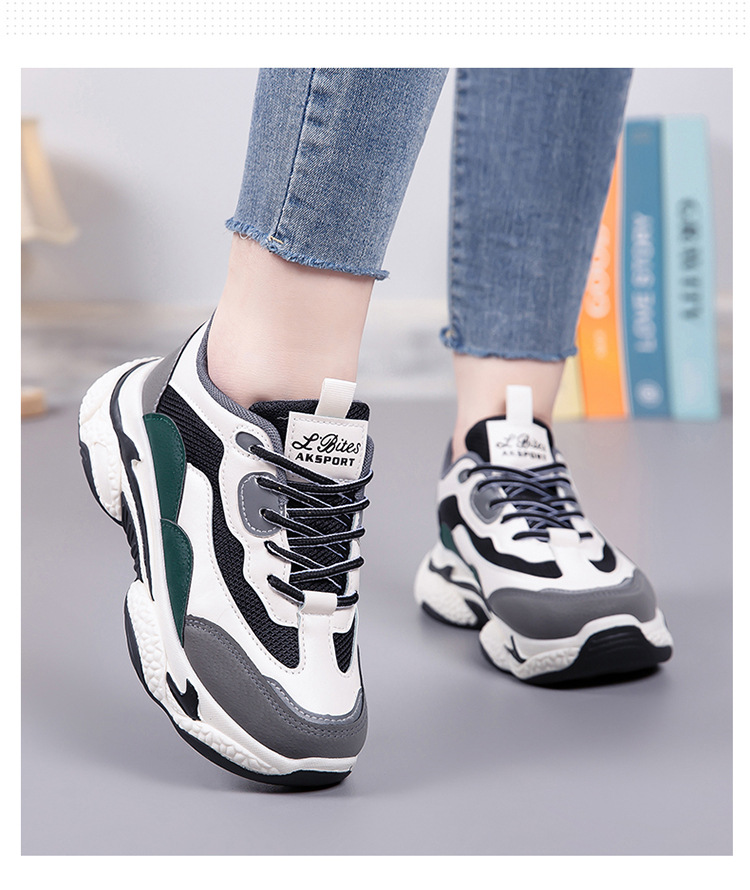 Women's Breathable Colorblock Platform Casual Sneakers detail 1