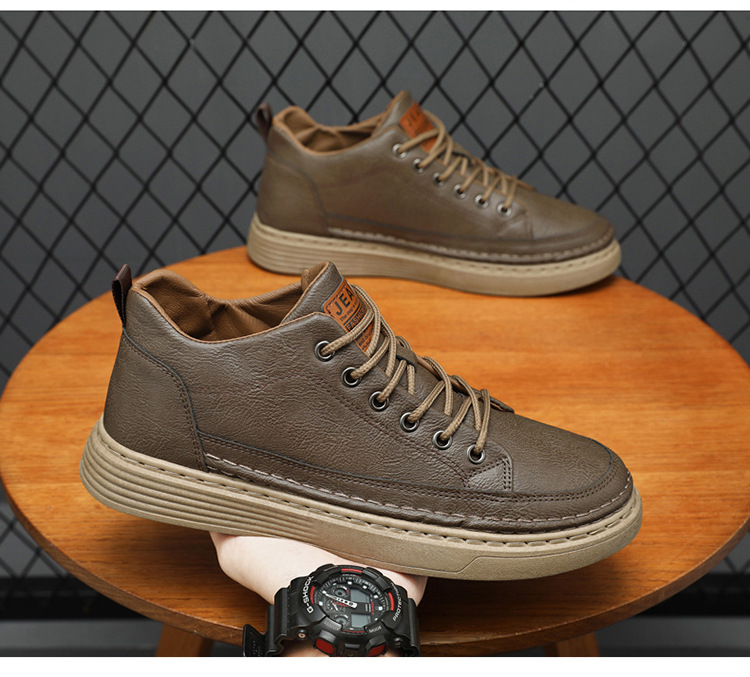 Men's Lace-Up PU Leather Casual Shoes detail 4