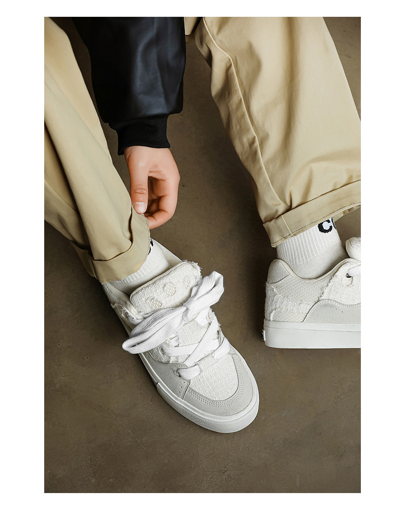 Unisex Colorblock Platform Lace-Up Skate Shoes detail 2