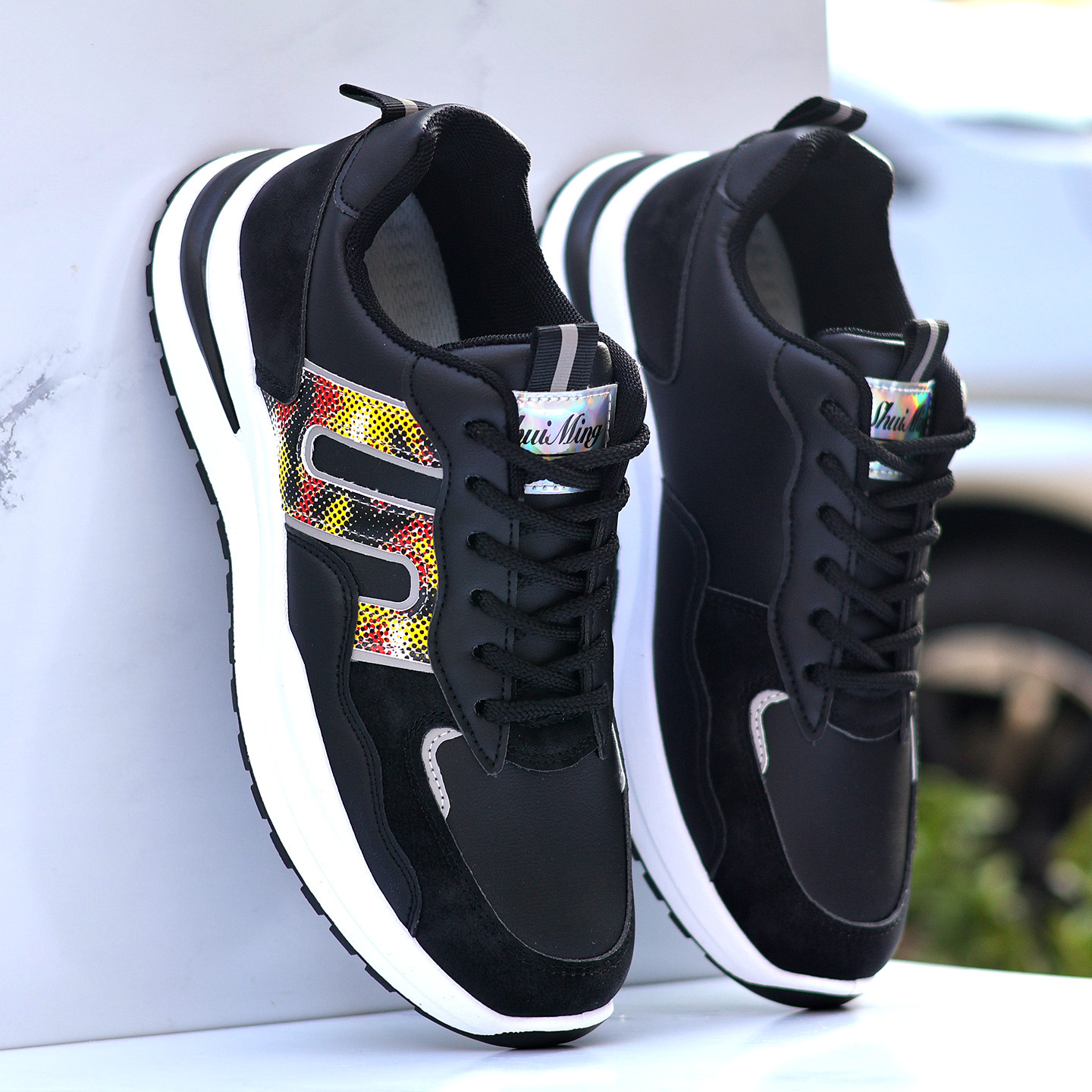 Chaussures casual à lacets et semelle amortissante pour homme 4