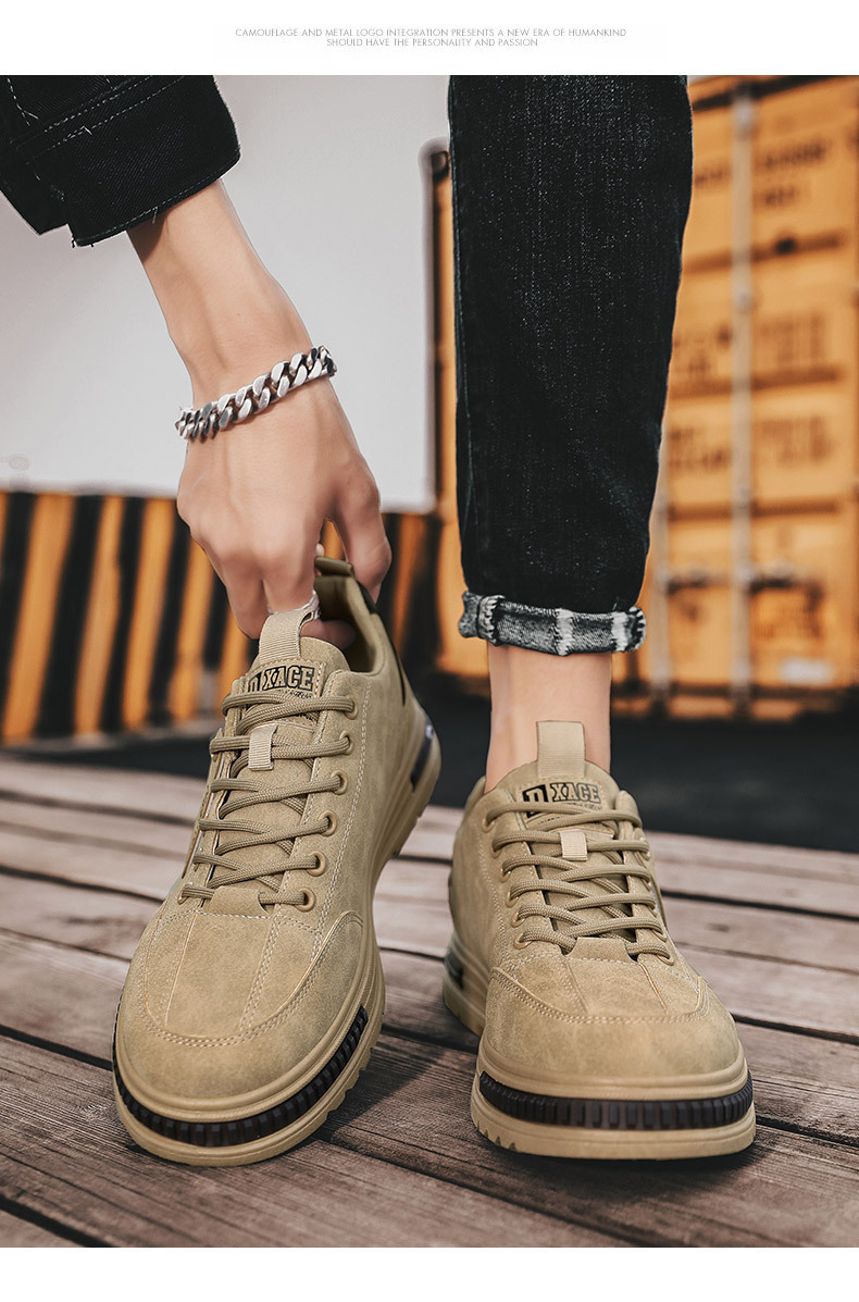 Rauleder-Schnürer für Herren rutschfeste Freizeitschuhe detail 3