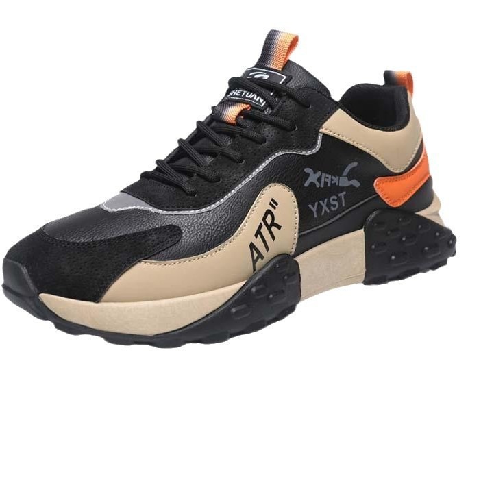 Chaussures casual pour homme à lacets et semelle amortissante, color-block 6