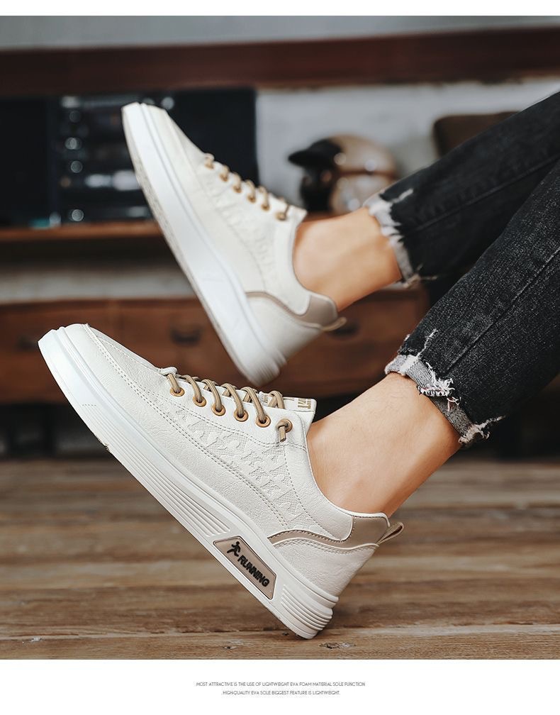 Klassische Herren-Sneaker aus PU-Leder zum Schnüren detail 3