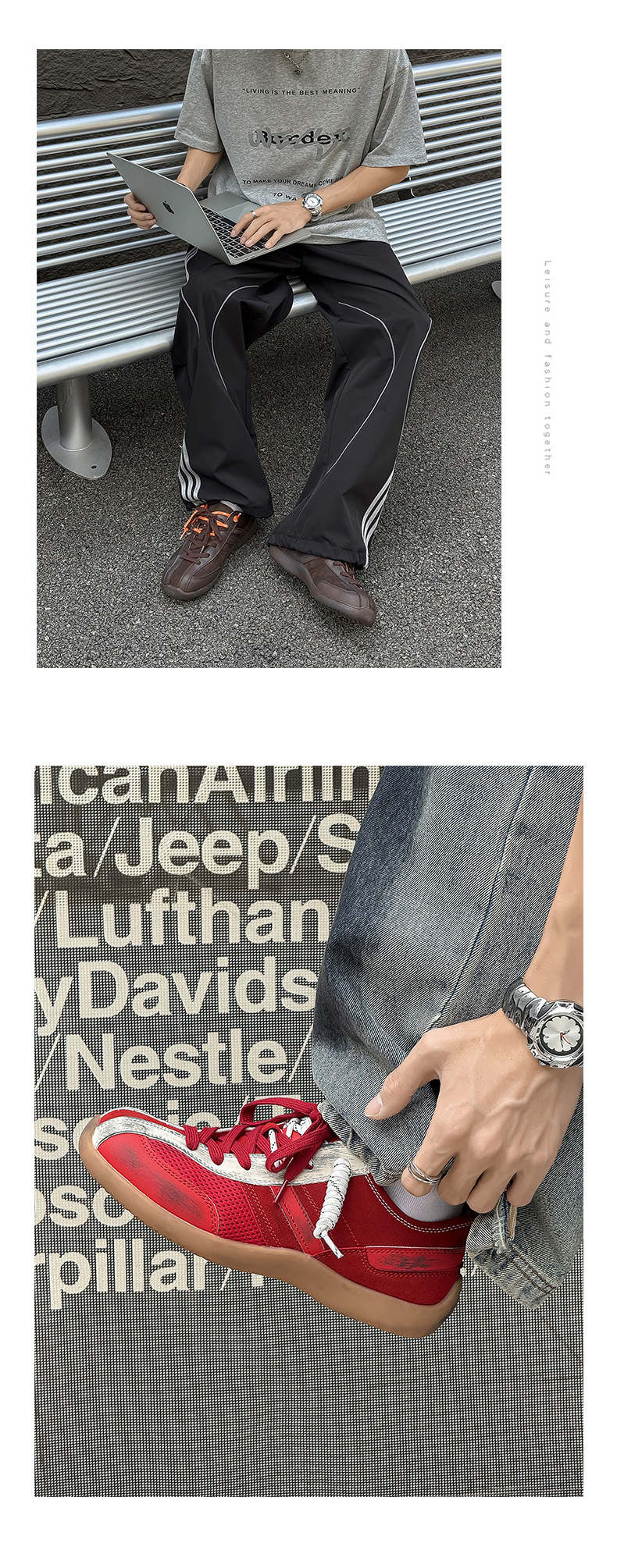 Atmungsaktive Freizeitschuhe für Herren mit Schnürung & Colorblocking detail 15