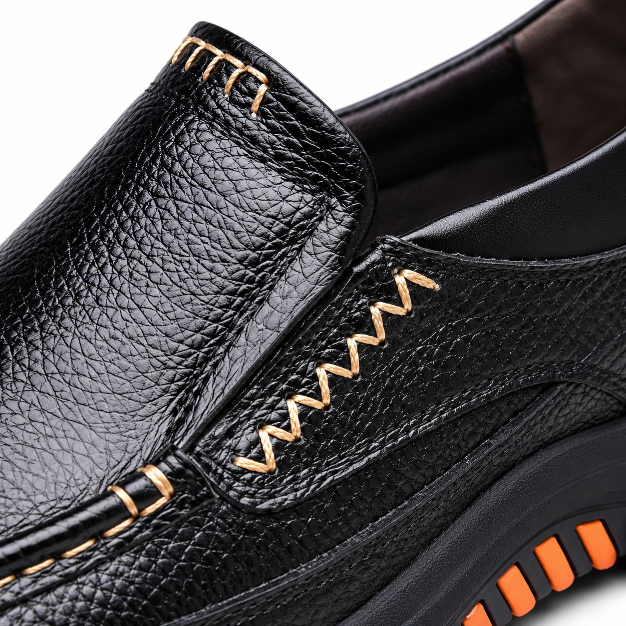 Men's Full-Grain Leather Lug-Sole Casual Shoes 10