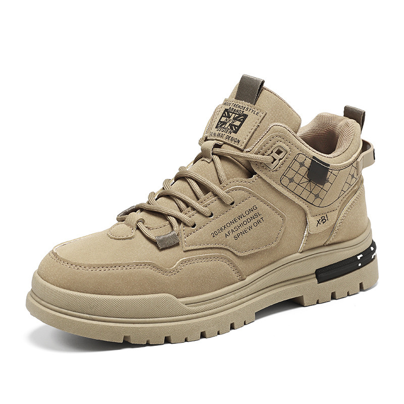 Men's Non-Slip Lace-Up PU Leather Casual Shoes 6