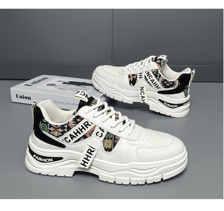 Sneakers stringate da uomo con zeppa e motivo color block detail 12