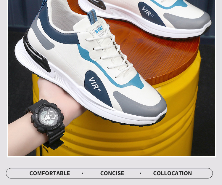 Men's Colorblock Cushioned Lace-Up Casual Sneakers detail 2