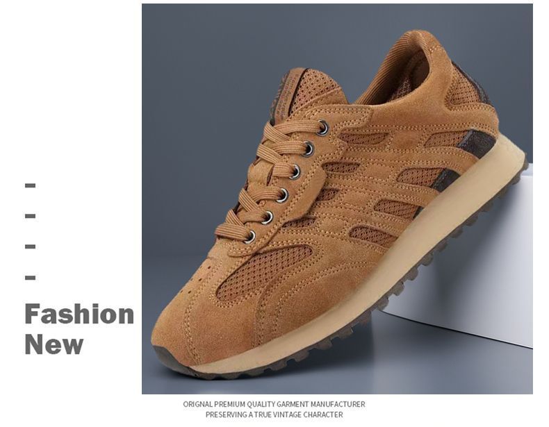 Men's Breathable Mesh Vintage Lace-Up Sneakers detail 2