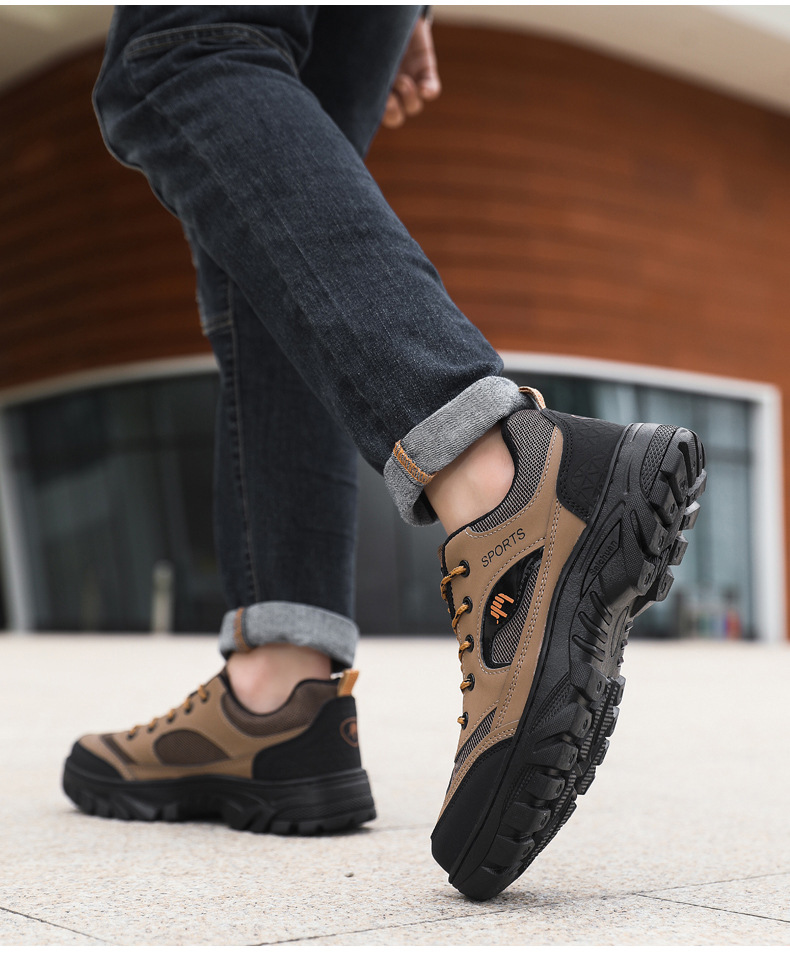 Atmungsaktive rutschfeste Herren-Sportschuhe zum Schnüren für draußen detail 2