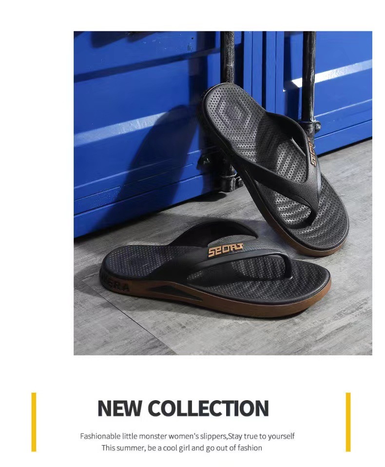 Men's Sporty Non-Slip Cushioned Beach Flip-Flops detail 2