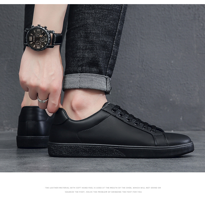 Minimalistische PU-Leder Freizeitschuhe für Herren zum Schnüren detail 3